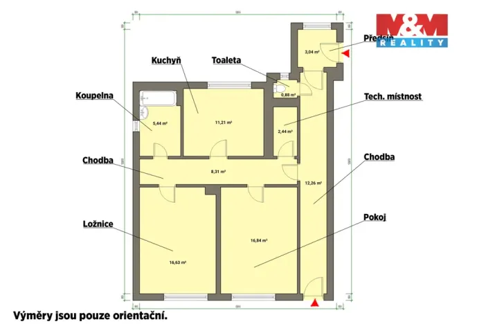 Prodej bytu 2+1, Planá - Svahy, 67 m2