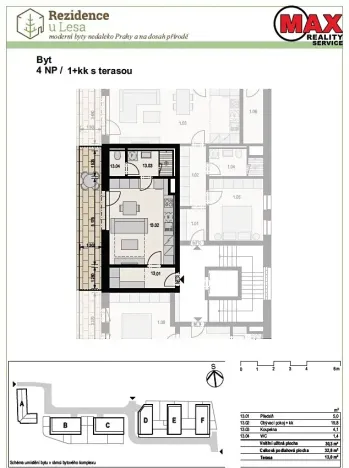 Pronájem bytu 1+kk, Odolena Voda, Pod Sokolákem, 33 m2
