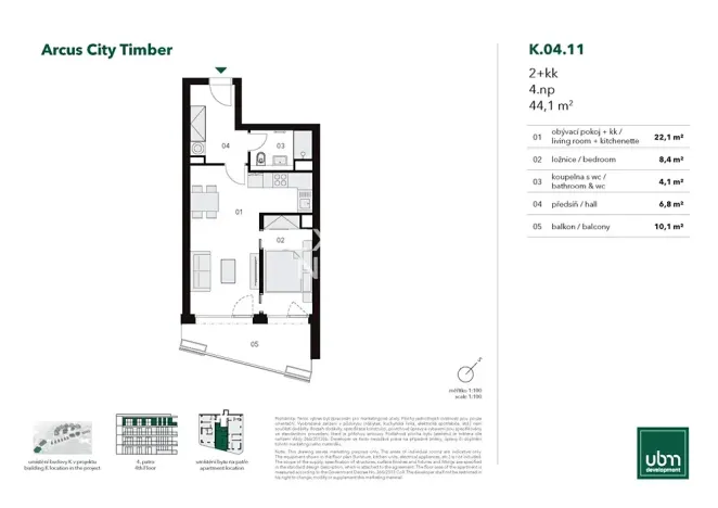 Prodej bytu 2+kk, Praha - Stodůlky, Nekonečného, 45 m2