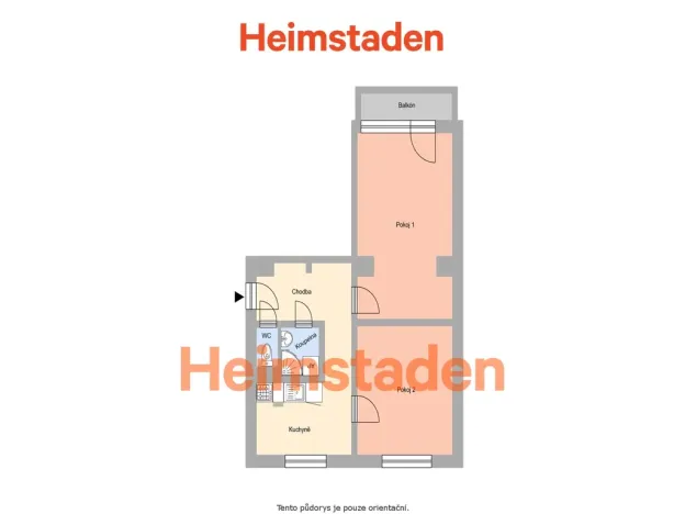 Pronájem bytu 2+1, Ostrava - Mariánské Hory, Mojmírovců, 50 m2
