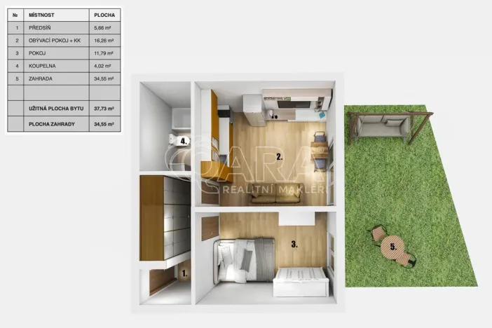 Prodej bytu 2+kk, Praha - Uhříněves, Ingrišova, 37 m2