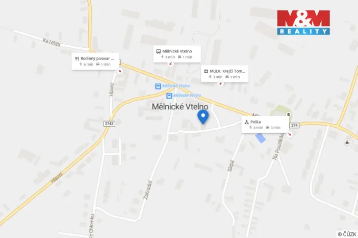 Pronájem bytu 3+kk, Mělnické Vtelno, Mělnická, 52 m2