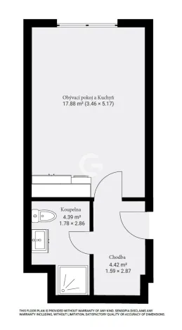 Pronájem bytu 1+kk, Zlín, Javorová, 27 m2