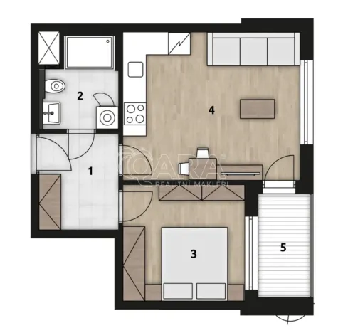 Pronájem bytu 2+kk, Praha - Hlubočepy, Fabiánové, 49 m2