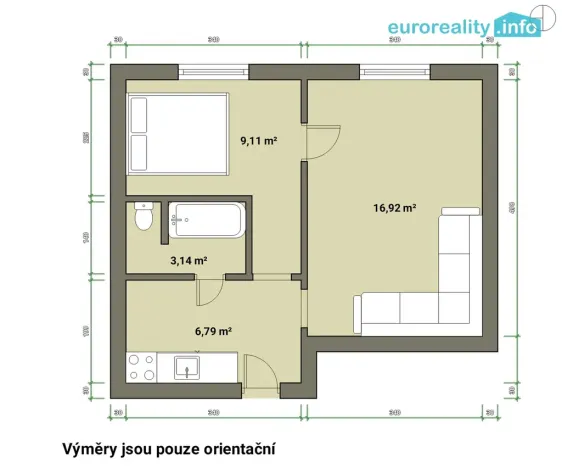 Prodej bytu 2+kk, Habartov, Čs. armády, 36 m2