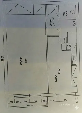 Prodej bytu 1+1, Praha - Záběhlice, Jabloňová, 36 m2