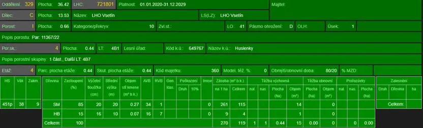 Prodej lesa, Huslenky, 11045 m2
