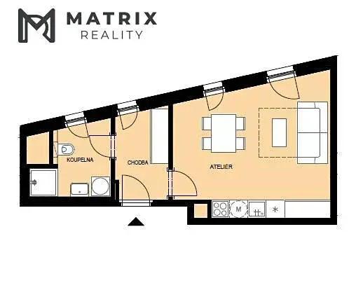 Pronájem bytu 1+kk, Pardubice, Nová Tesla, 32 m2