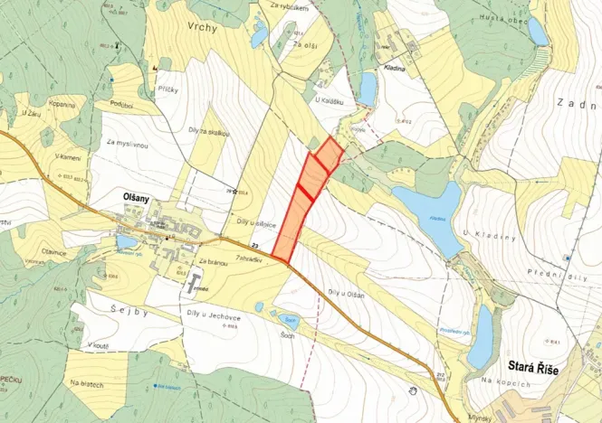 Prodej pole, Olšany, 53562 m2