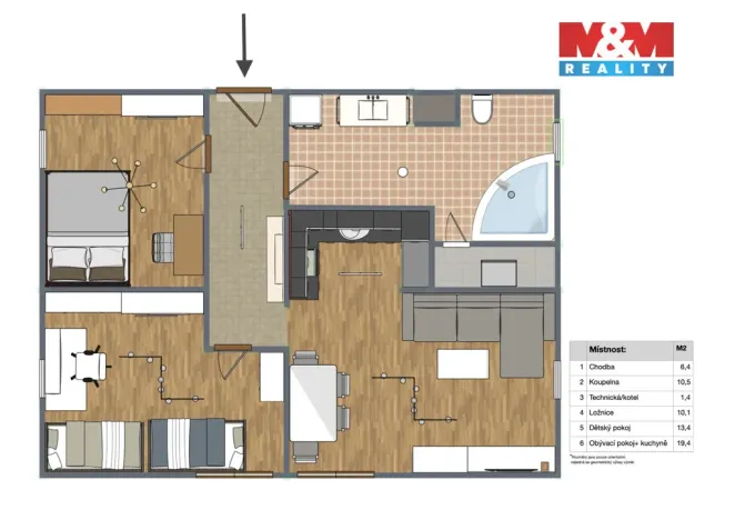 Prodej bytu 3+kk, Nehvizdy, Horoušanská, 61 m2