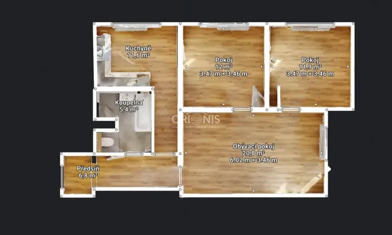 Pronájem bytu 3+1, Most, Čsl. armády, 69 m2