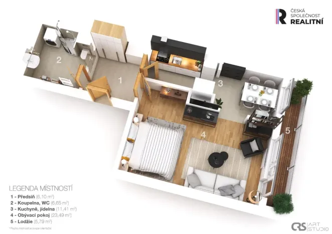 Prodej bytu 1+1, Praha - Bohnice, Toruňská, 46 m2