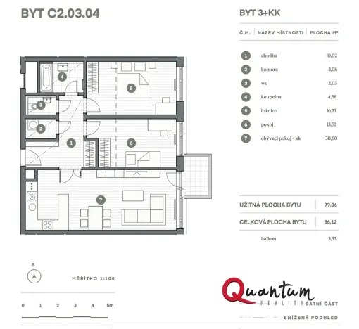 Prodej bytu 3+kk, Praha - Vysočany, Střídavá, 86 m2
