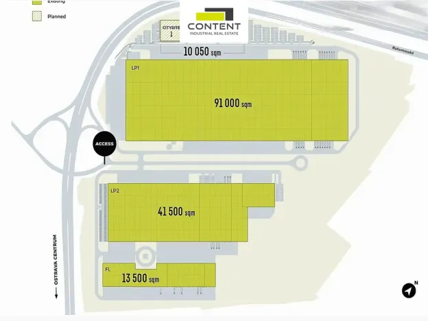 Pronájem výrobních prostor, Ostrava - Hrušov, Žižkova, 12400 m2