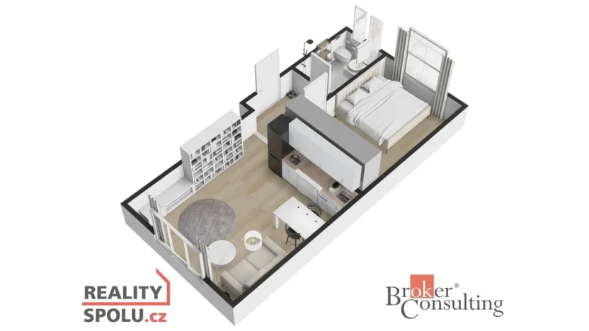 Pronájem bytu 2+kk, Liberec - Liberec I-Staré Město, nám. Žižkovo, 45 m2