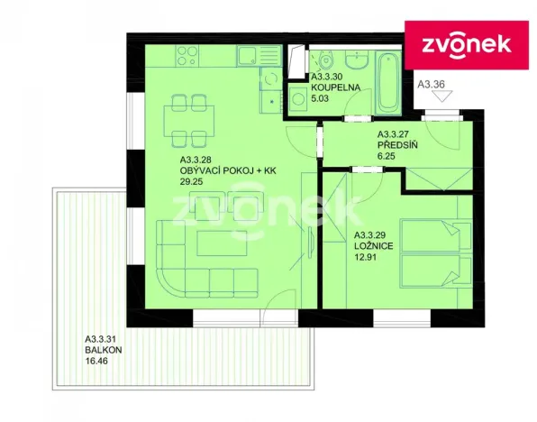 Pronájem bytu 2+kk, Uherské Hradiště, 53 m2