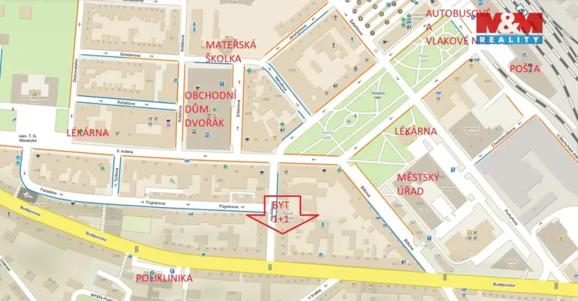 Pronájem bytu 1+1, Tábor, Havlíčkova, 25 m2