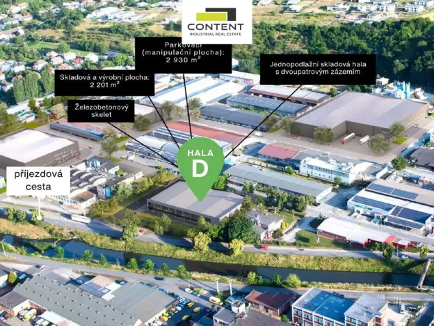 Pronájem výrobních prostor, Zlín, Rybníky V, 2200 m2