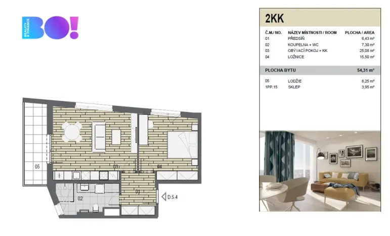 Pronájem bytu 2+kk, Ostrava, F. X. Riepla, 54 m2