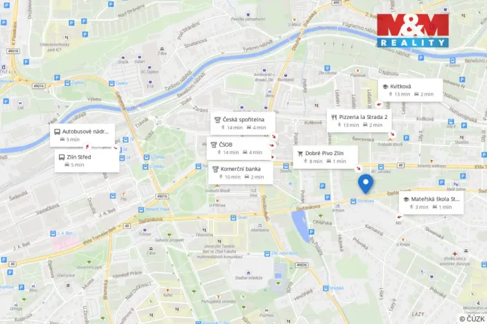 Pronájem bytu 2+1, Zlín, Štefánikova, 54 m2