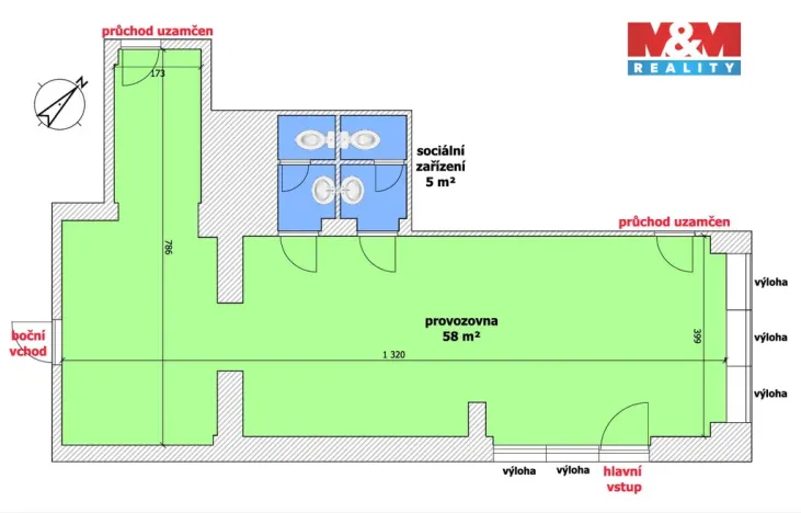 Pronájem obchodního prostoru, Ostrava - Mariánské Hory, Přemyslovců, 53 m2