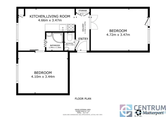 Pronájem bytu 2+1, Tanvald, Radniční, 51 m2