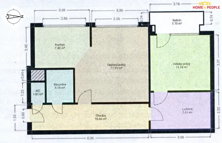 Prodej bytu 2+1, Kolín - Kolín III, Bezručova, 63 m2
