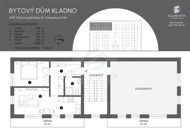 Prodej bytu 2+kk, Kladno, Havířská, 43 m2