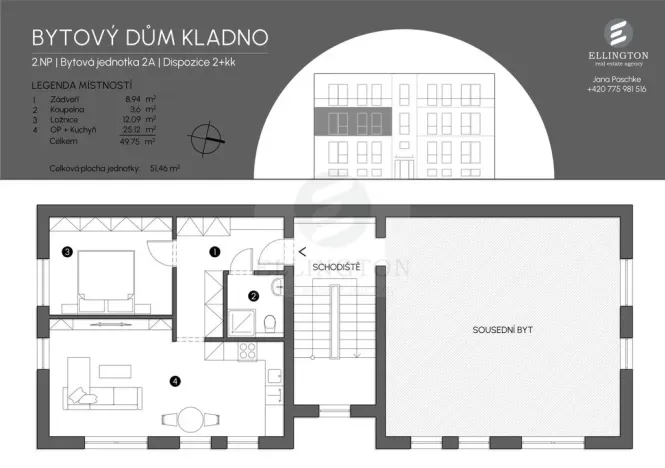 Prodej bytu 2+kk, Kladno, Havířská, 50 m2