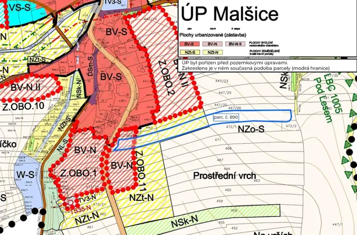 Prodej pozemku pro bydlení, Malšice, 9868 m2