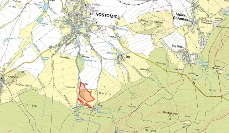 Prodej louky, Hostomice, 27237 m2