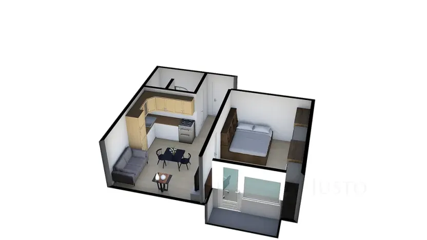 Pronájem bytu 1+1, Písek, nábřeží 1. máje, 36 m2