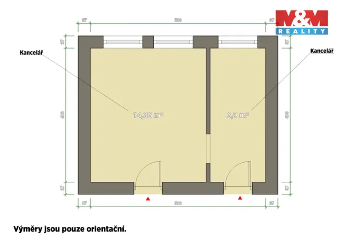Pronájem kanceláře, Plzeň - Lobzy, Republikánská, 21 m2