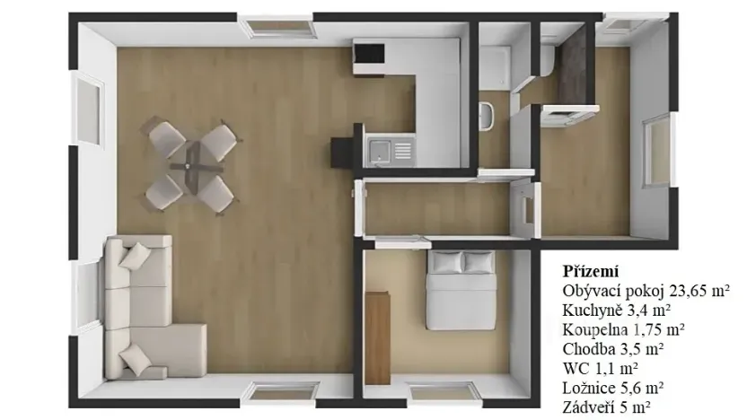 Prodej rodinného domu, Třebotov, Na Potoce, 107 m2