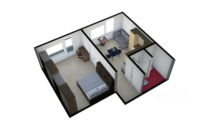 Pronájem bytu 1+1, Písek, nábřeží 1. máje, 36 m2