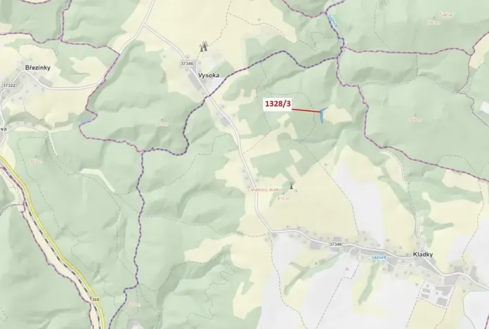 Dražba lesa, Kladky, 3057 m2