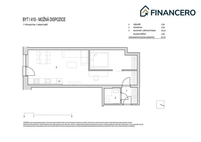 Pronájem bytu 2+kk, Brno, Táborská, 47 m2