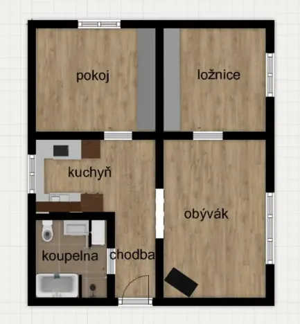 Pronájem bytu 3+1, Staňkovice, 75 m2