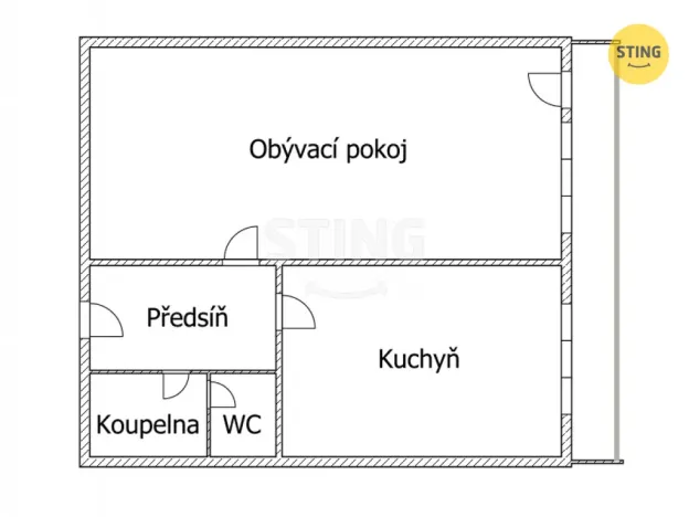 Pronájem bytu 1+1, Nové Město na Moravě, Budovatelů, 40 m2