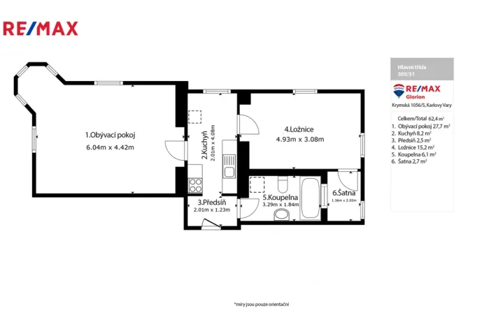 Prodej bytu 2+1, Mariánské Lázně, Hlavní třída, 56 m2
