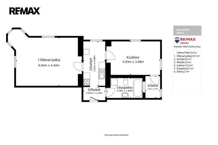 Prodej bytu 2+1, Mariánské Lázně, Hlavní třída, 56 m2