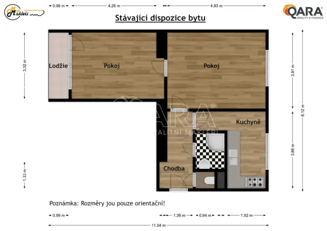 Prodej bytu 2+1, Kladno, Čechova, 60 m2