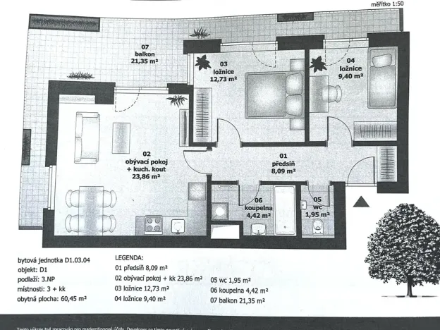 Pronájem bytu 3+kk, Praha - Malešice, Nad úžlabinou, 61 m2