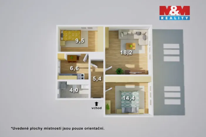 Prodej bytu 3+1, Ústí nad Labem - Neštěmice, Májová, 63 m2