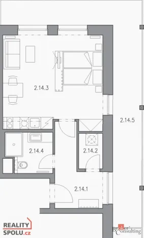 Prodej bytu 1+kk, Černý Důl, 39 m2