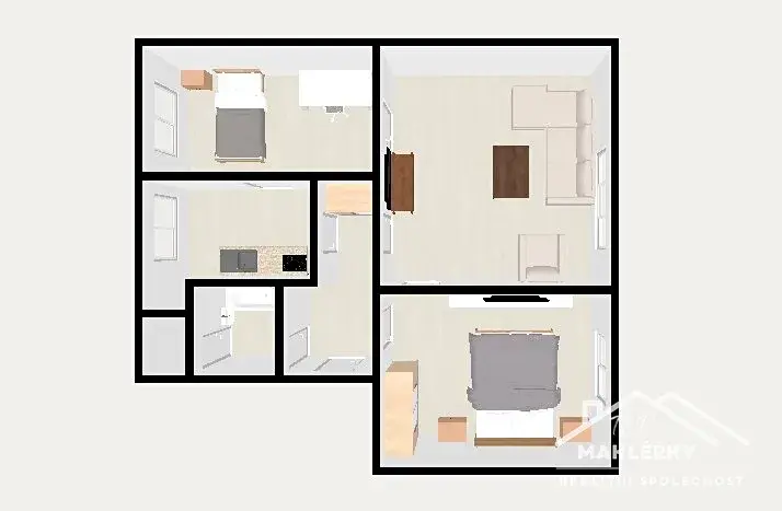 Prodej bytu 3+1, Velký Osek, Komenského, 56 m2