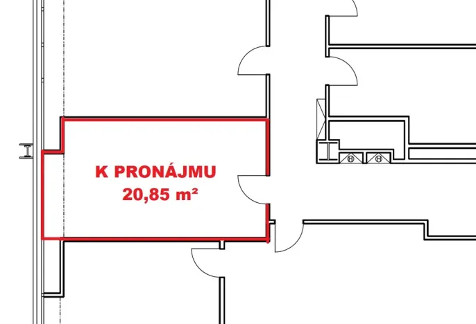 Pronájem kanceláře, Praha - Libeň, Sokolovská, 21 m2