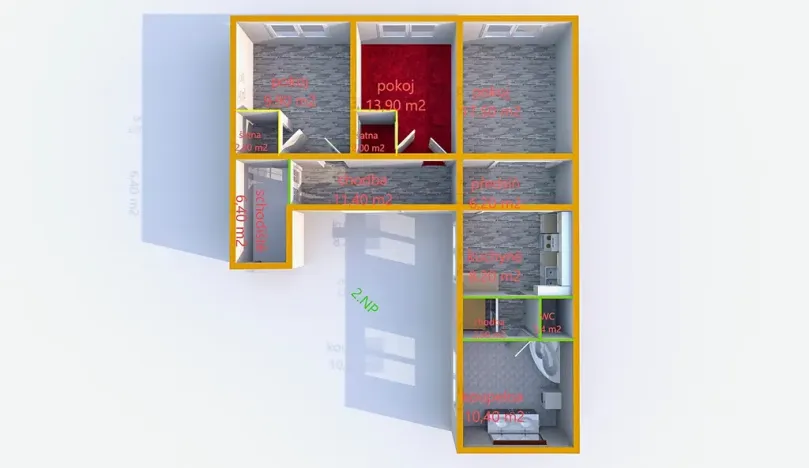 Pronájem bytu 3+1, Uherské Hradiště, U Cihelny, 92 m2