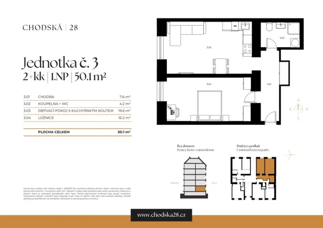 Prodej bytu 2+kk, Praha - Vinohrady, Chodská, 50 m2