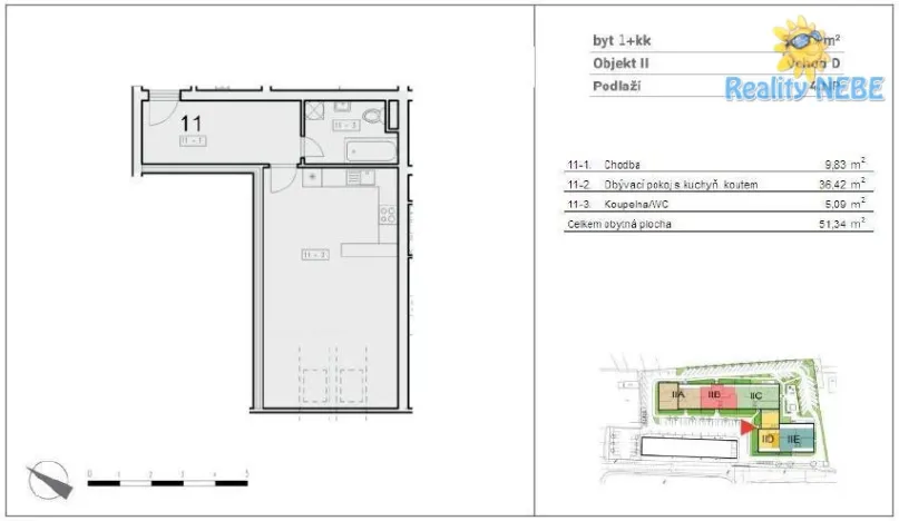 Prodej bytu 1+kk, Vyškov - Vyškov-Předměstí, Smetanovo nábřeží, 51 m2